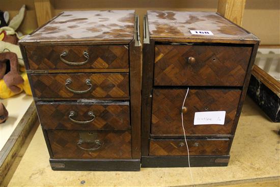 Parquetry cabinet & contents